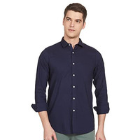 Allen Solly Men's Solid Slim Fit Shirt (ASSFWMOFP83286_Navy 40)