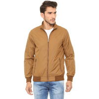 Allen Solly Men's Solid Polyester Blouson Jacket (ASJKOBOPZ49688_Light Brown_Small)