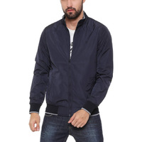 Allen Solly Men's Cotton Solid Blouson Standard Length Jacket (Asjkobopn25774_Navy_Xxl_Navy Blue_2Xl)