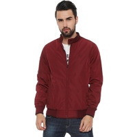 Allen Solly Polyester Men's Blouson Standard Length Jacket (Asjkobopw74925_Wine_Xl_Maroon)