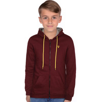 ALLEN SOLLY Junior Boy's Regular Fit Cotton Hooded Neck Sweatshirt (ABSS31901811_Maroon_14_Maroon_13 Years-14 Years)