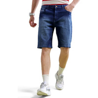 The Indian Garage Co Men Slim Fit Solid Mid-Rise Denim Shorts