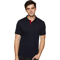 Van Heusen Men Athleisure Ultra Soft Polo Regular Fit T-Shirt-Short Sleeve, Textured_60033_Navyblue_L