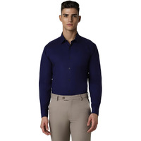 Van Heusen Men's Solid Modern Fit Shirt (VHSFCCUBB21316_Blue