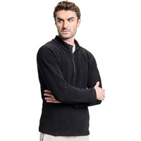 Boldfit Sweatshirt for Men Half Zipper Mens Sweatshirts Light Fleece Winter Wear for Men Thermal Pullover for Men Anti-Pilling Fleece Sweatshirts for Men Soft Feel Sweat Shirt Men - Aero Black S
