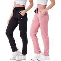 Modeve  Women Cotton Blend Pack of 2 Track Pant for Summer || Women Lower || Women Pyjama || Lounge Pants_Rose Pink and Black_X-Large