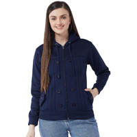 PIVL Casual Solid Full Sleeves Stylish Women Fleece Jacket with zip for winter II Zipper Hoodie II Hooded Neck II Winter Wear II