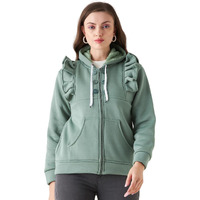 PIVL Women Solid Hooded Casual Jacket For Winter