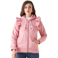 PIVL Women Solid Hooded Casual Jacket For Winter
