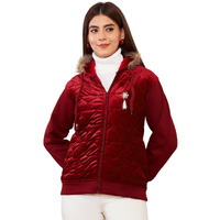 PIVL Women's Fleece Winter hooded Jacket_MAROON_2XL