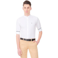 Allen Solly Men's Geometric Slim Fit Shirt (ASSFWMOFI31587_White 40)