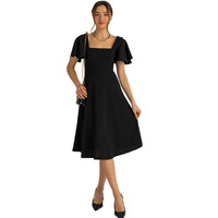 Sheetal Associates Women's Casual Solid Color Flared Sleeve A-line Dress - Pack of 1 Black