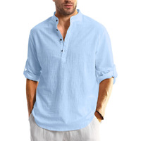 Bellstone Men's Solid Regular Fit Shirt (KURTA1600_Sky Blue_2XL