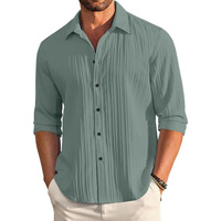 FINIVO FASHION Textured Shirts for Men || Casual Shirt for Men || Shirt for Men|| Men Stylish Shirt || Men Fancy Shirt || Men Full Sleeve Shirt || Plain Shirts for Men Green