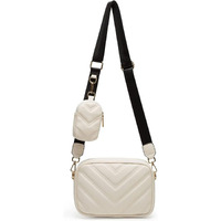 ADISA Women's Girls Cross Body Sling Bag with Pouch (SL5127_Off White)