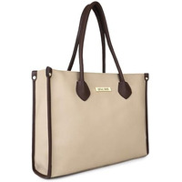 LEGAL BRIBE Womens Textured Shoulder Tote Bag (Beige)