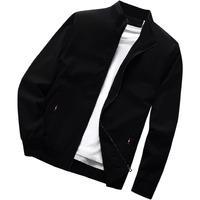 TAGAS Men's Polyester Standard Length Bomber Jacket (Mj-9015-Black-Xl_Black)