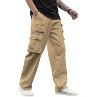 Lymio Men Cargo || Men Cargo Pants || Men Cargo Pants Cotton || Cargos for Men (Cargo-38-Khakhi-2XL)
