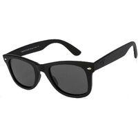 VINCENT CHASE EYEWEAR By Lenskart | Full Rim Square | Polarized and 100% UV Protected Sunglasses | Men & Women | Large | VC 5147/P (Color:-Black Frame/Grey Lens)-Pack of 1