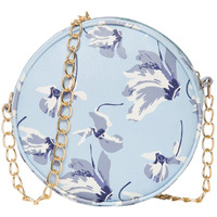 ADISA Women Girls Floral Print Round Sling Bag (SL5073-SKY_Sky Blue)