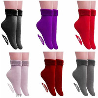 DIGITAL SHOPEE Women 6 Pair Thumb Thermal Socks Winter Velvet Pile Lined Socks Thick Slipper Socks