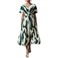 Leriya Fashion Midi Dress for Women | One Piece Dress for Women | Beach Dress for Women (Medium, Green)