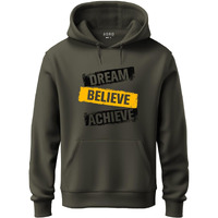 ADRO Men's Cotton Hooded Hoodie (H20-M-DBA-OL_Olive_L)