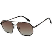 John Jacobs | Gunmetal - Brown | Full Rim Rectangular Stylish & Premium Polarized Sunglasses | Polarized and 100% UV Protected | Men & Women | Extra Wide | JJ S15861