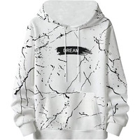TAGDO Men's Letter Printed Pocket Front Drawstring Hoodie (RF-Hoodie-2010-L) White