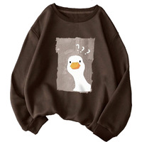 TAGAS Women's Fleece Round Neck Regular Fit Hoodie (WSS-12-SWAN-COFFEE-M_Coffee_M)