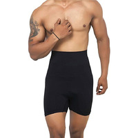 KROYWEN Men's Seamless Microfiber Tummy Tucker Control Brief Black