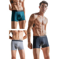 DAMENSCH Men's Deo-Cotton Deodorizing Trunk- Pack of 3- Iris Blue, Dessert Grey, Sweet Black- Medium