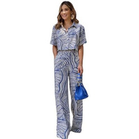 Leriya Fashion Women's Rayon Geometric Regular Dress (LF-W1872&TR920_Blue_S)