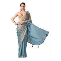 Womanista Women's Jimmychoo Two Tone Saree With Un-stitched blouse