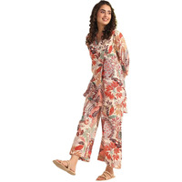 KLOSIA Women Kurta Set for Women | Co-ords Set | Kurta Pant Set | Coordinate Set | Summer Suit | Printed Short Kurti with Pant Set | (X-Large) Peach