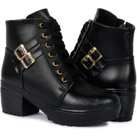 Creattoes Women Fashion Casual Boot High Ankle Heel for Girls Boot