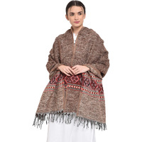Weavers Villa Kullu Design Shawl (Coffee), 100cm X 200cm