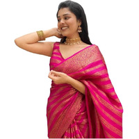 Yashika Women's Fancy Banarasi Kanjivaram Art Silk Saree with Blouse Pieces||Dark Pink Coloured Kanjivaram Saree|| AZ-YS-OG-ASHOKA PINK