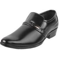 Mochi Men's Black Leather Glossy Slip-on Metal Detail Stylish Moccasin UK/9 EU/43 (19-6388)