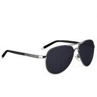 ROYAL SON Unisex Adult Aviator Polarization Sunglasses C1 Silver Frame, Black Lens(L) - (Pack Of 1)