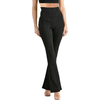 ADDYVERO Elastic Cotton Solid Stretchable Regular Fit Full Length Women Parallel Trouser (Black, 28)