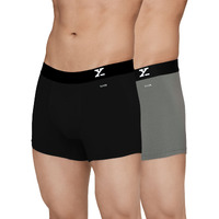 XYXX Cotton Regular Solid (Pack of 2) (Aero Trunks for Men Combo_Black + Frost Grey_M)