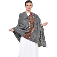 Weavers Villa Kullu Design Shawl (Grey), 100cm X 200cm