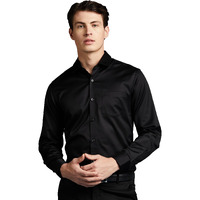 Symbol Premium Men's Wrinkle-Resistant Regular Fit Cotton Formal Shirt (SS23-SMP-FS-01_Black_42)