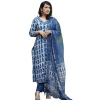 Alvami Women Kurta and Pant Set with Dupatta (XL) Blue