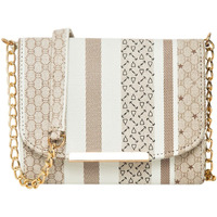 ADISA Women Girls Stripes Cross Body Sling Bag (SL5100-BEI_Beige)