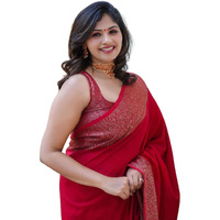 C J Enterprise Women's Pure Soft Kanjivaram Silk Saree for Wedding Kanchipuram Pattu Sarees Banarasi Cotton Latest Sari With Blouse Piece Design Wear ladies new sadi Party 2024 (Yatri-51) (Red)