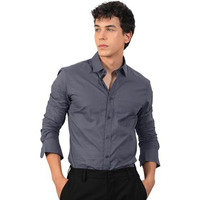 Pinkmint Mens Long Sleeve Button Down Shirt for Men Collared Casual Formal Soild Shirt
