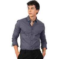Pinkmint Mens Long Sleeve Button Down Shirt for Men Collared Casual Formal Soild Shirt