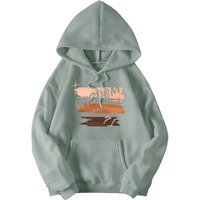 TAGAS Women's Letter Print Full Sleeve Kangaroo Pocket Drawstring Cotton Blend Regular Fit Hoodie || Sweatshirt for Women|| Hoodies || Winter Wear (Pista, Medium)